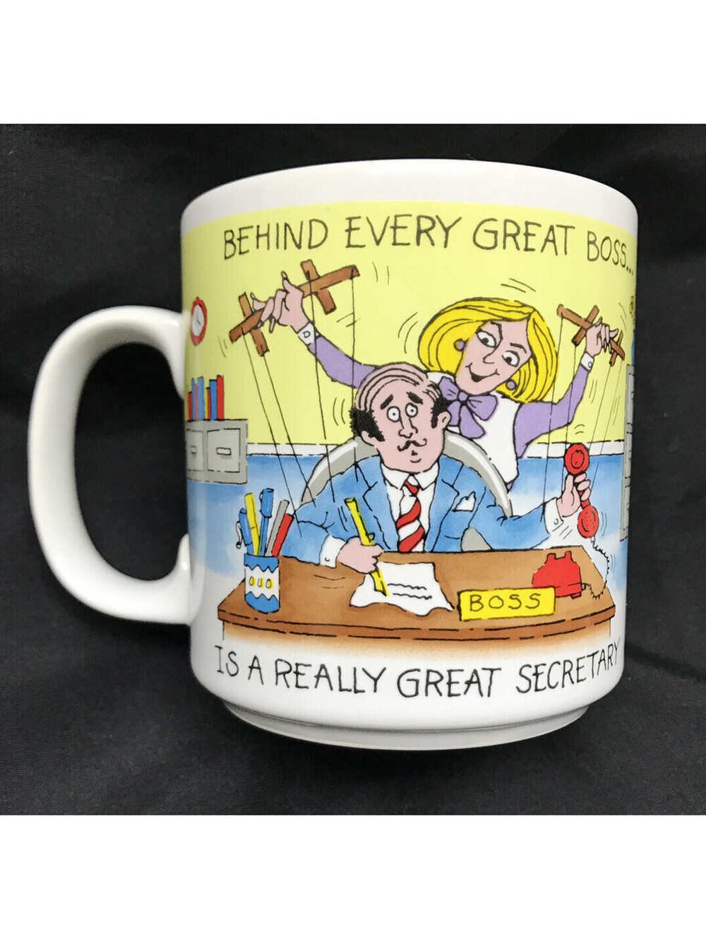 Vtg Russ Berrie Secretary Mug Secretary's Day Behind Every Great Boss Coffee Cup